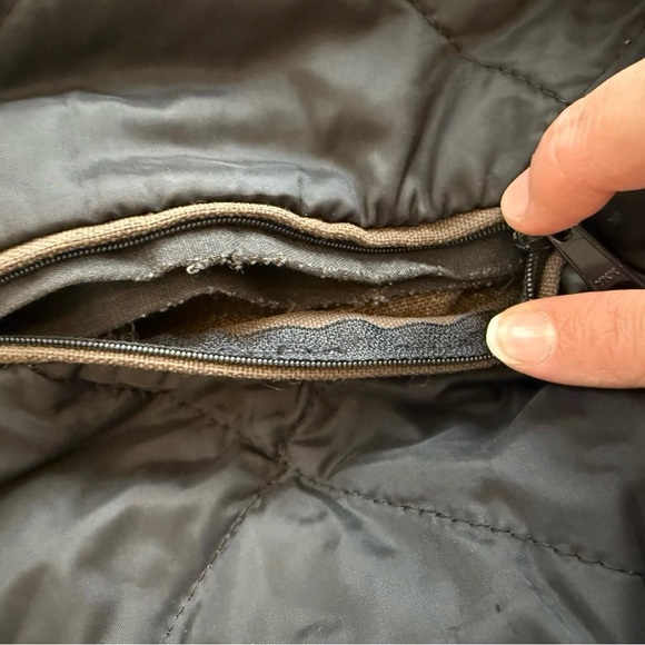 Y2K Carhartt Men's Brown Hooded Quilted Duck Jacket Size L Canvas - Picture 11 of 11